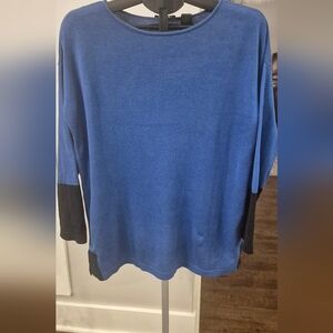 Eileen Fisher Neptune Blue Colorblock Tencel Organic